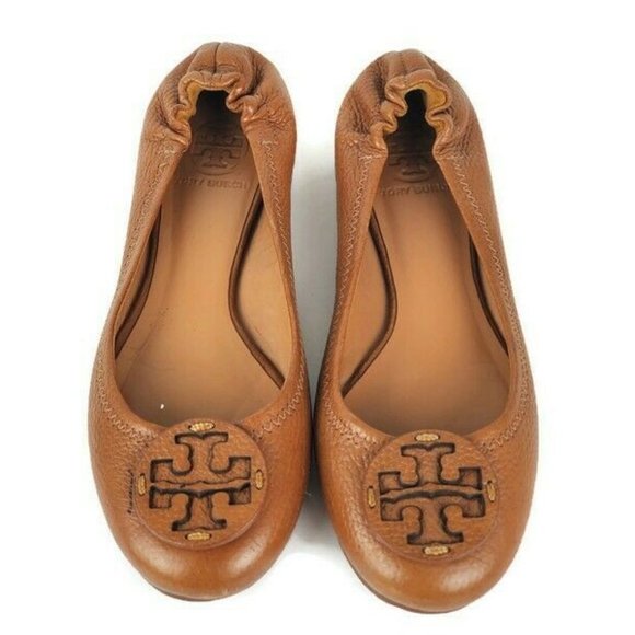 Tory Burch Shoes - Tory Burch Ladies Brown Leather Flats Size 7M